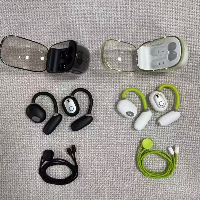 Transparent Round OWS Open Ear Bluetooth Earbuds With Digital Power Display