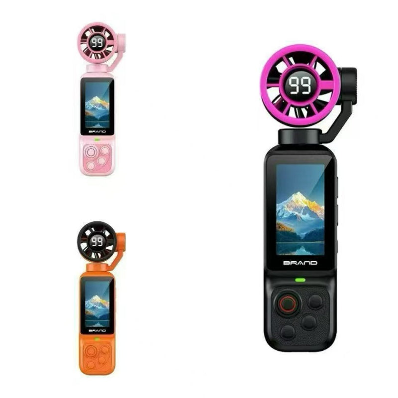 Mini Pocket Action Camera with Cooling Fan, 4K HD Handheld Vlog Video Camera