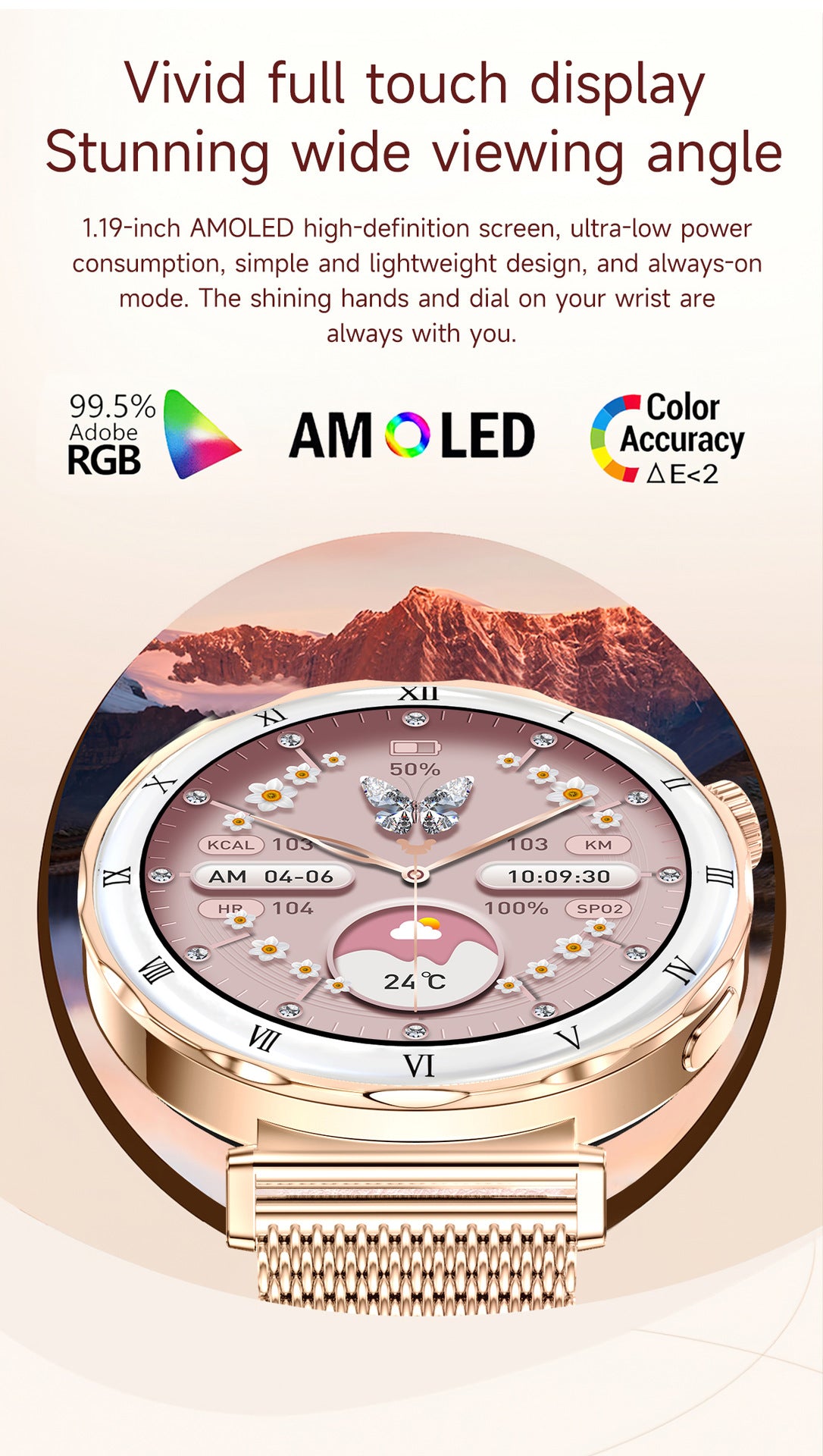Women Smart Watch, Luxury Diamond Bluetooth Call Smartwatch for Ladies