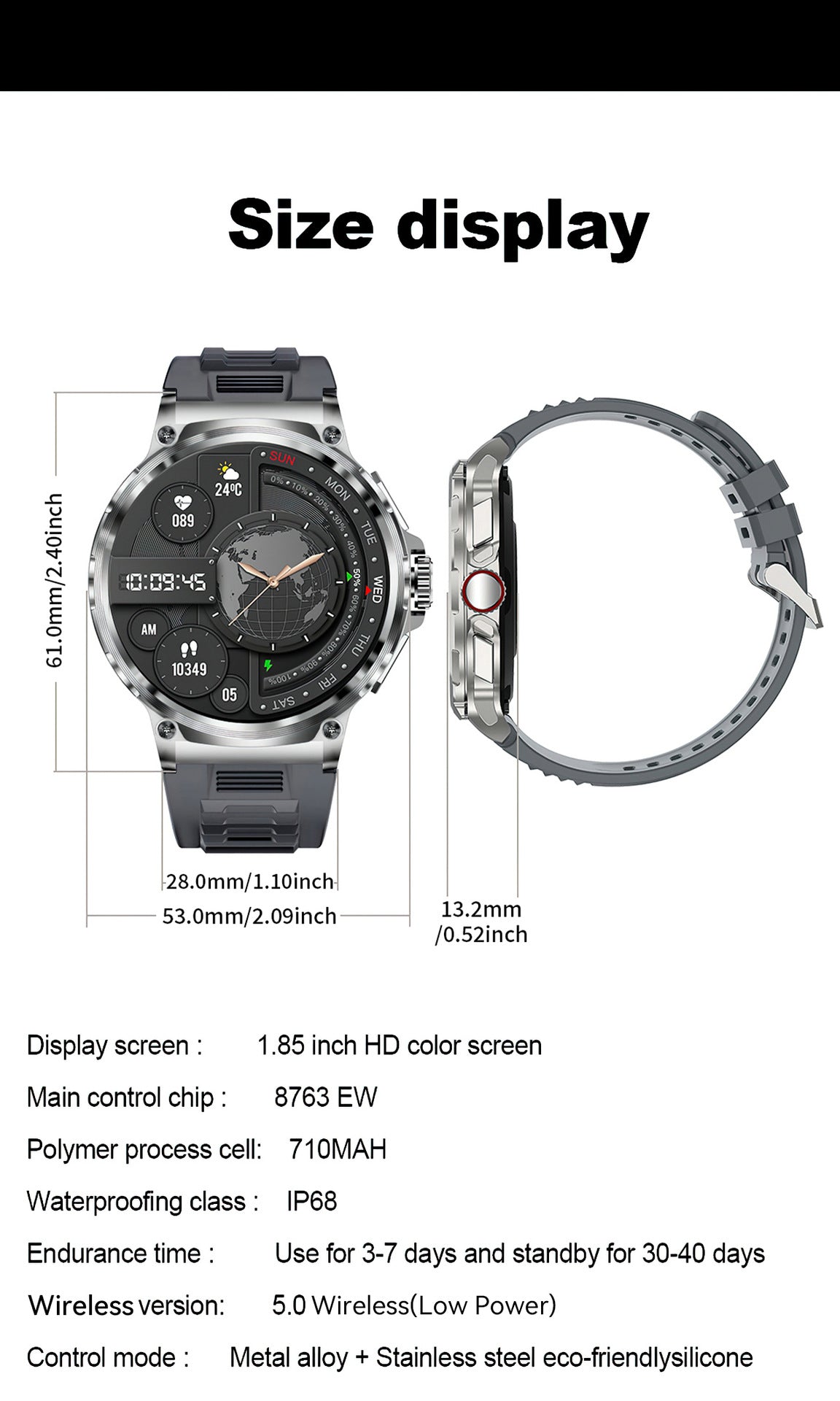 LIGE Big Screen Outdoor Sports Smart Watch Dial Call