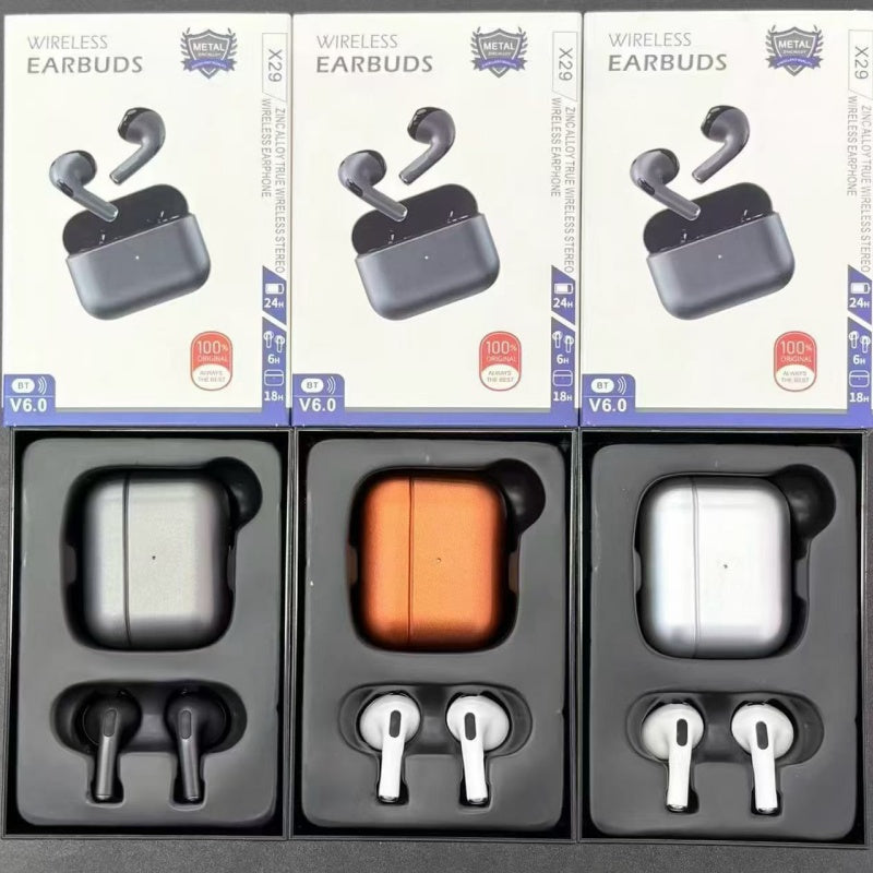 Matte Metal Shell Wireless Bluetooth Earbuds, Fashion In-Ear Stereo Headphones