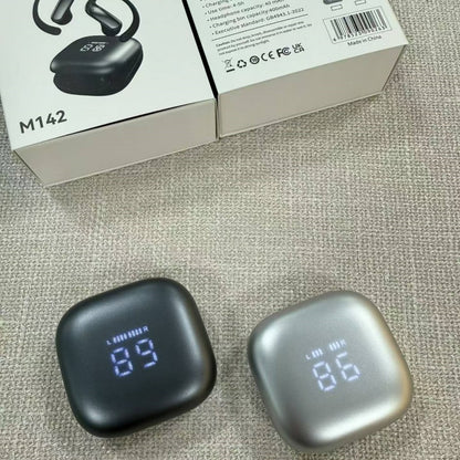 M142 OWS Open Ear Hook Bluetooth Earbuds, Digital LED Battery Display Wireless Sports Headphones