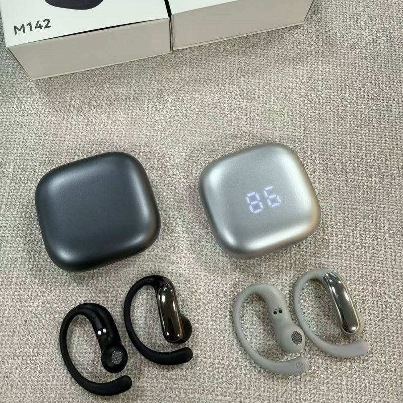M142 OWS Open Ear Hook Bluetooth Earbuds, Digital LED Battery Display Wireless Sports Headphones