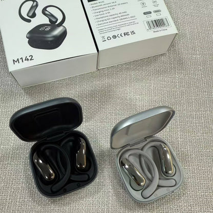 M142 OWS Open Ear Hook Bluetooth Earbuds, Digital LED Battery Display Wireless Sports Headphones
