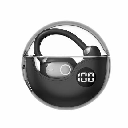 Transparent Round OWS Open Ear Bluetooth Earbuds With Digital Power Display