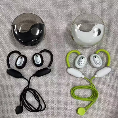 Transparent Round OWS Open Ear Bluetooth Earbuds With Digital Power Display