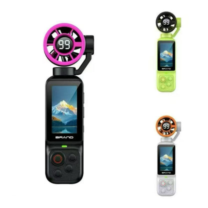 Mini Pocket Action Camera with Cooling Fan, 4K HD Handheld Vlog Video Camera