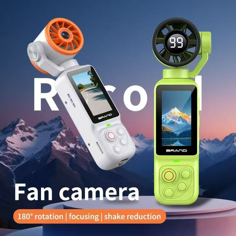 Mini Pocket Action Camera with Cooling Fan, 4K HD Handheld Vlog Video Camera