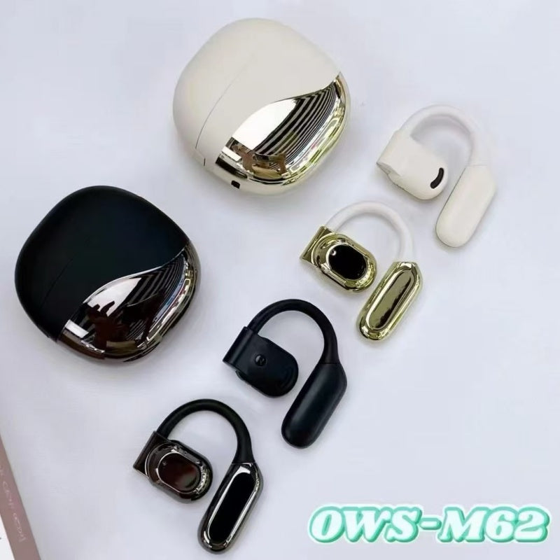 OWS-M62 OWS Open Ear Hook Bluetooth Earbuds, Electroplated Fashion Wireless Sports Headphones