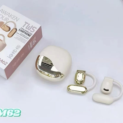 OWS-M62 OWS Open Ear Hook Bluetooth Earbuds, Electroplated Fashion Wireless Sports Headphones