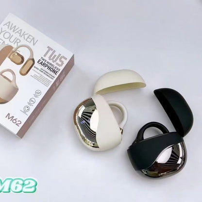 OWS-M62 OWS Open Ear Hook Bluetooth Earbuds, Electroplated Fashion Wireless Sports Headphones