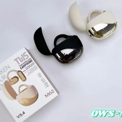OWS-M62 OWS Open Ear Hook Bluetooth Earbuds, Electroplated Fashion Wireless Sports Headphones