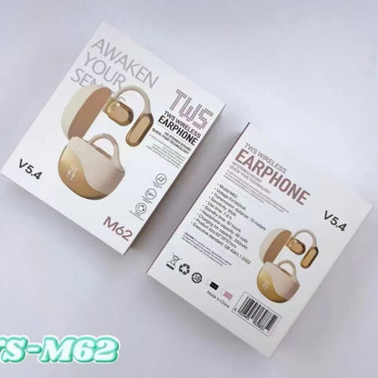 OWS-M62 OWS Open Ear Hook Bluetooth Earbuds, Electroplated Fashion Wireless Sports Headphones