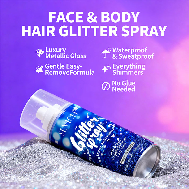 Silver Hair and Body Shimmer Spray Powder