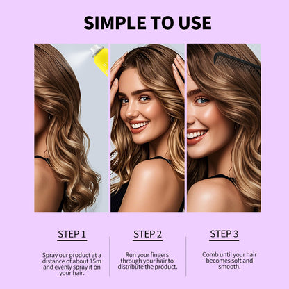 Moisturizing and smoothing hair spray for silky nourished hair