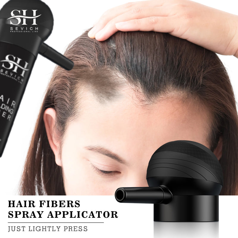 Keratin fiber spray applicator with non-slip design
