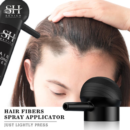 Keratin fiber spray applicator with non-slip design