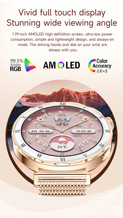 Women Smart Watch, Luxury Diamond Bluetooth Call Smartwatch for Ladies