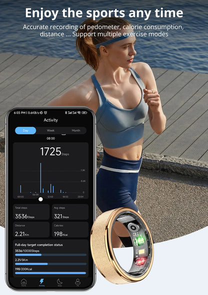 Smart Health Ring Fitness Tracker Ring For Sleep Heart Rate Monitoring