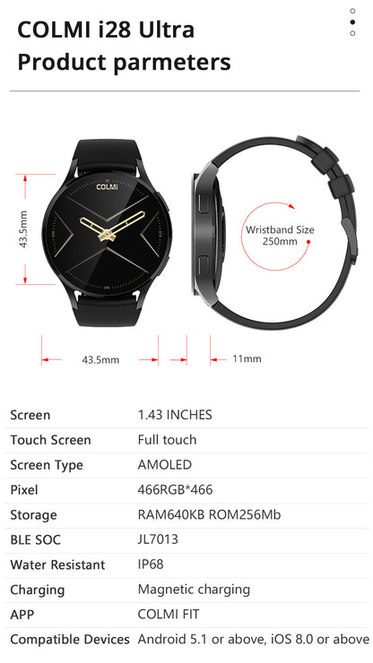 1.43‑Inch AMOLED Round Smart Watch