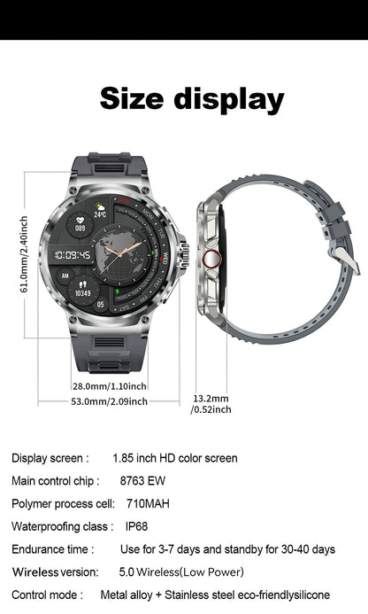 LIGE Big Screen Outdoor Sports Smart Watch Dial Call