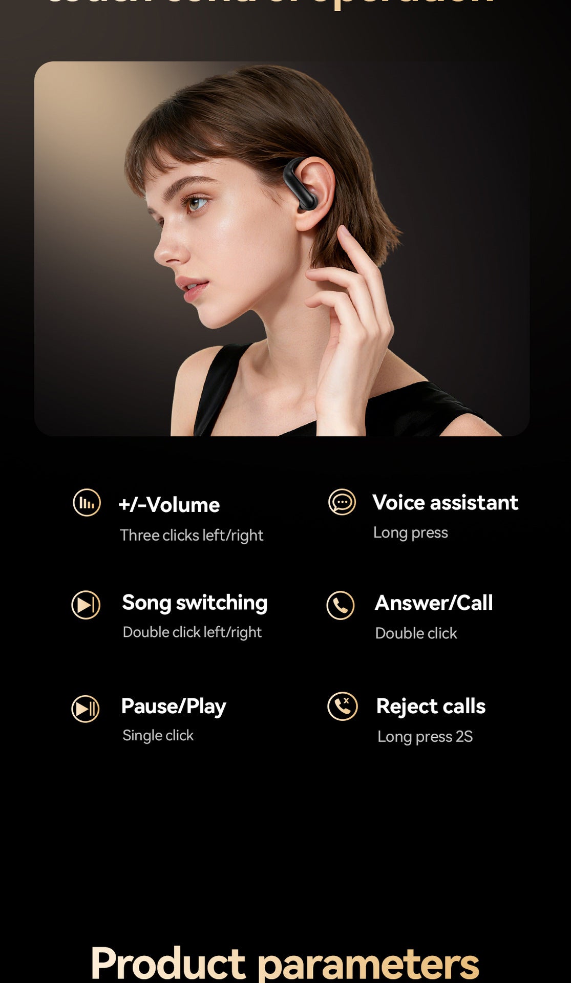 IMAX Surround Sound Open Ear Earhooks Stable Fit Sports Bluetooth Earbuds