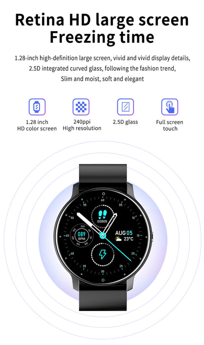 Round Screen Smart Watch IP67 Waterproof Fitness Sports Smartwatch For Android iOS