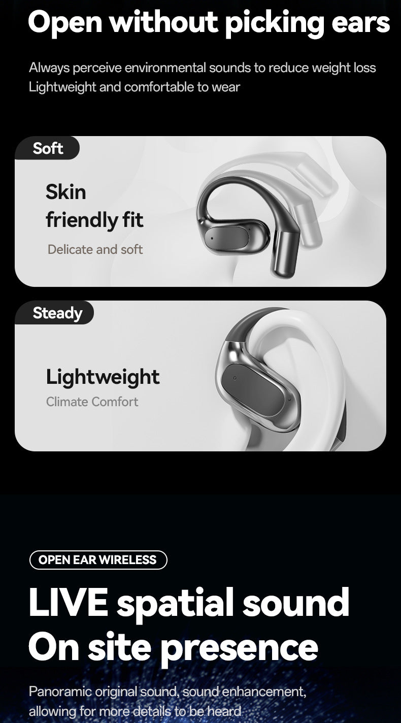 Open Ear Hook Bluetooth Earbuds | ACS 360° Panoramic HiFi Surround Sound Headset