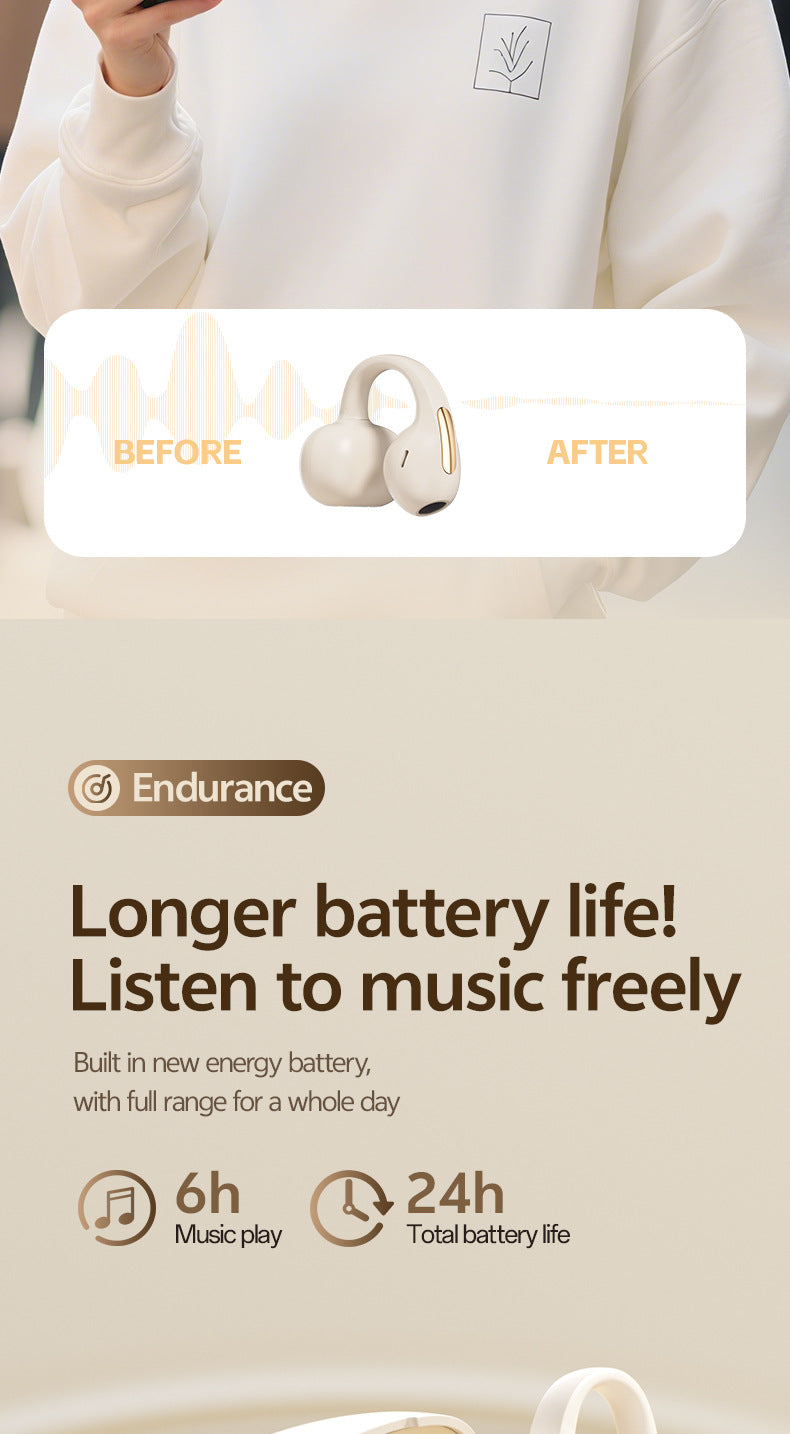 Open Ear Clip TWS Wireless Earbuds ACS Panoramic Surround Sound Bluetooth Sports Headphones