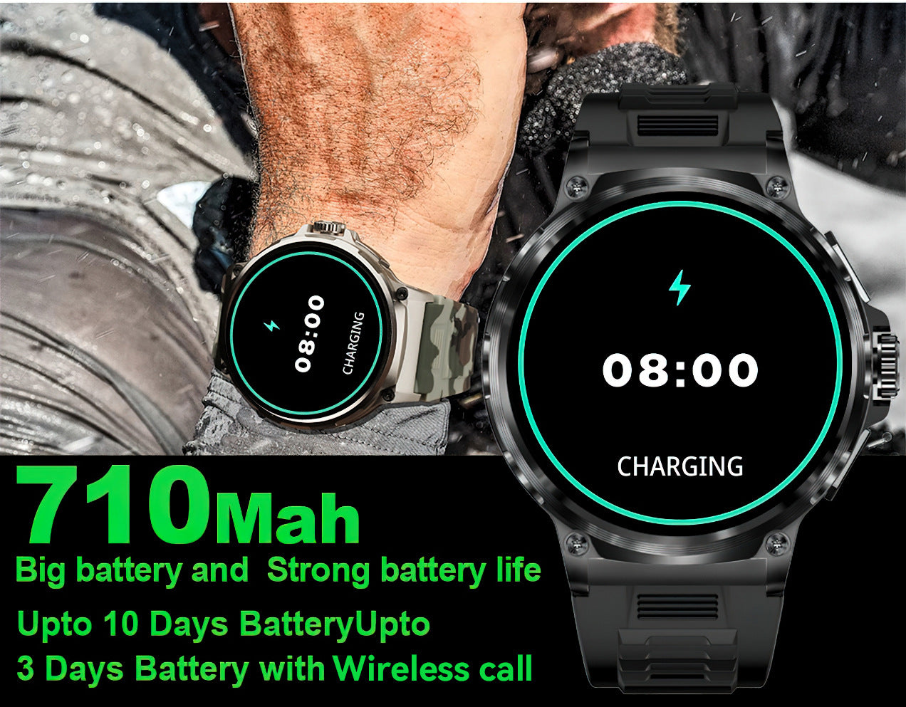 LIGE Big Screen Outdoor Sports Smart Watch Dial Call