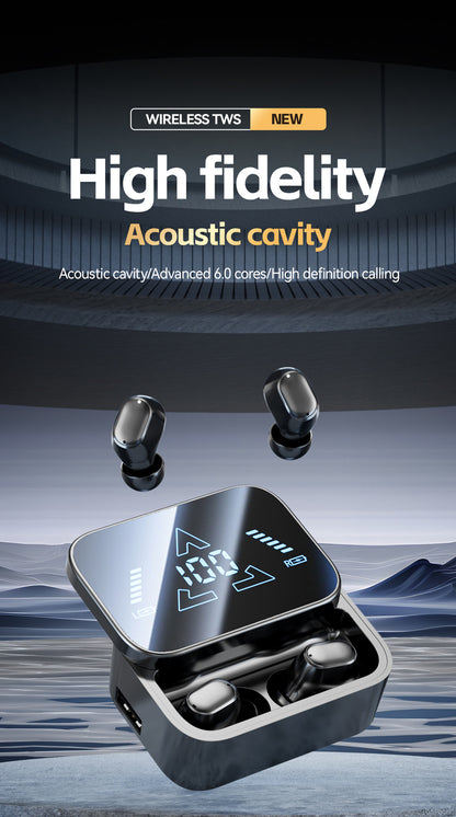 ACS Surround Sound Bluetooth Earbuds Digital Battery Display Wireless Stereo Headphones