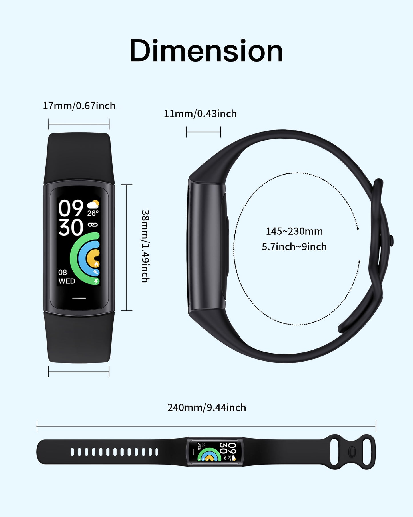 Colorful Replaceable Strap Fitness Tracker Smart Band
