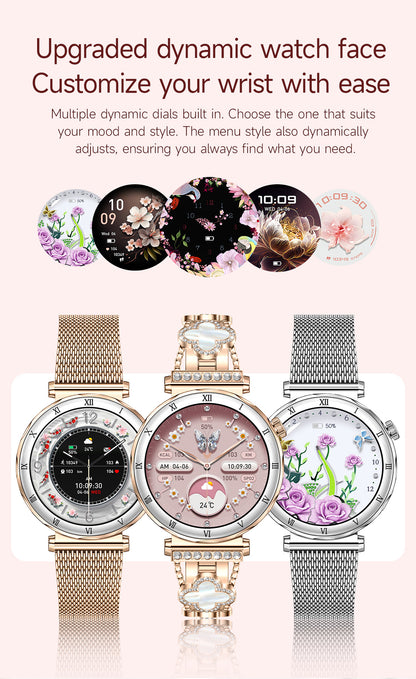 Women Smart Watch, Luxury Diamond Bluetooth Call Smartwatch for Ladies