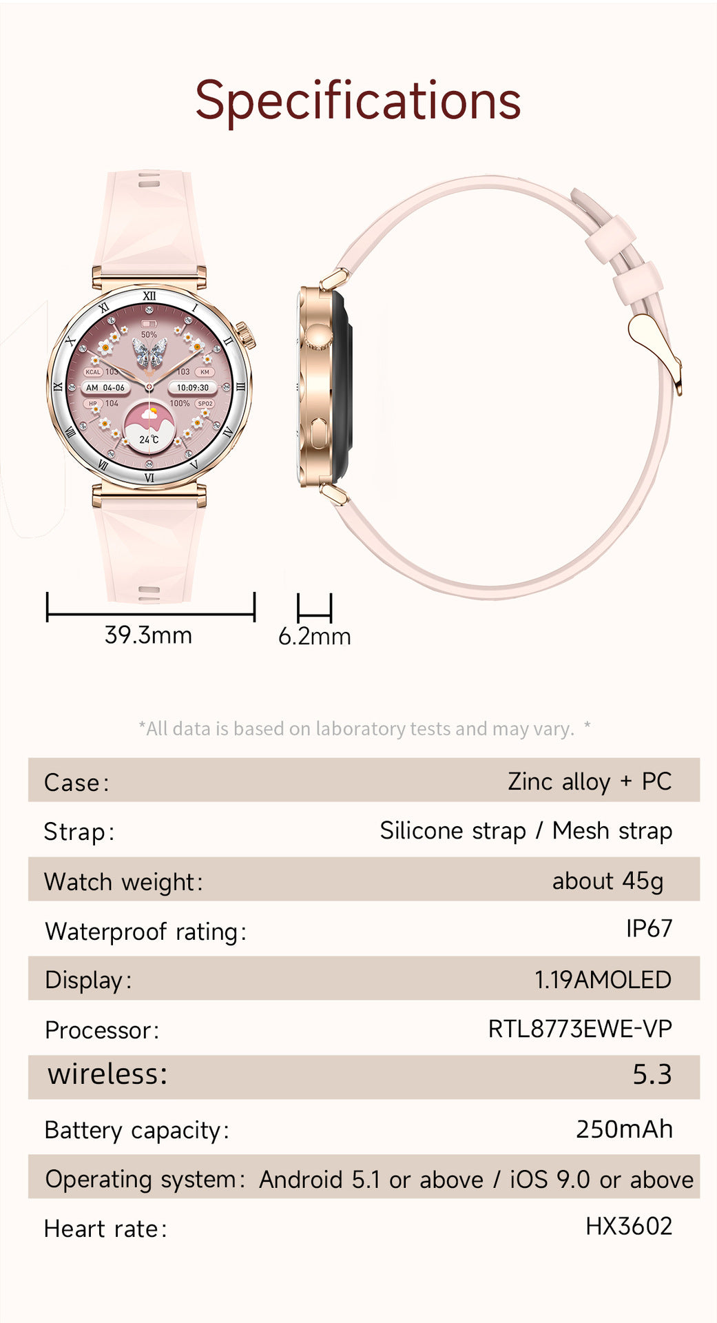 Women Smart Watch, Luxury Diamond Bluetooth Call Smartwatch for Ladies