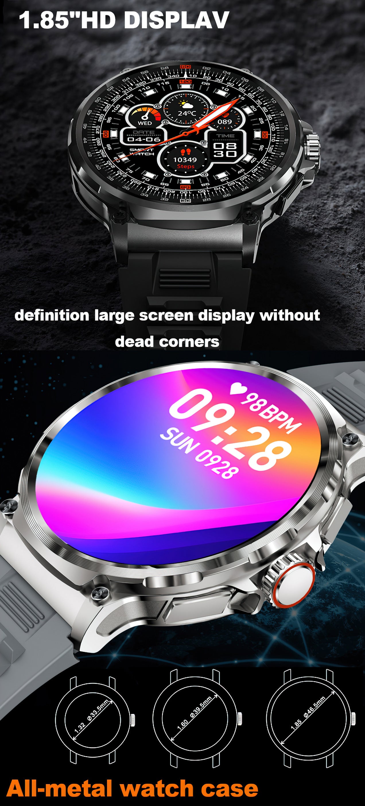 LIGE Big Screen Outdoor Sports Smart Watch Dial Call