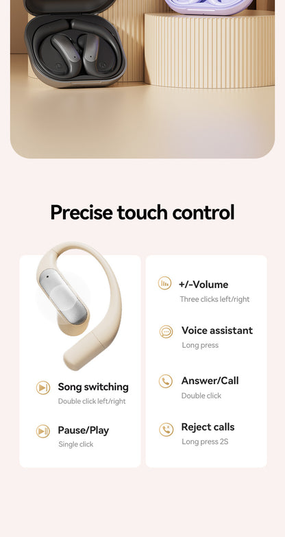 Multi-Language AI Translation Open Ear Bluetooth 5.4 Earbuds