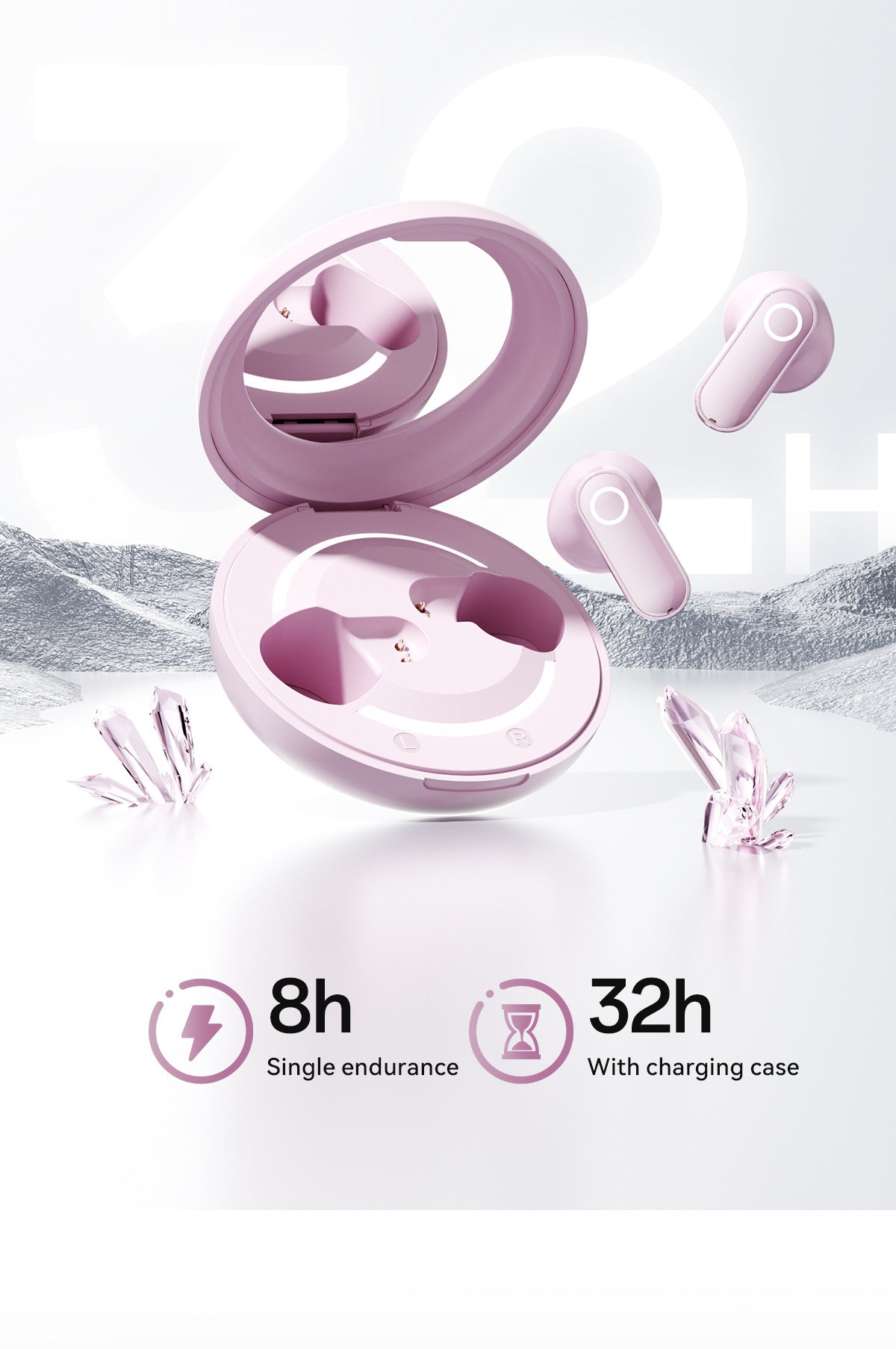 Makeup Mirror Bluetooth Earbuds | Large Sound Field Comfort Wireless Headphones