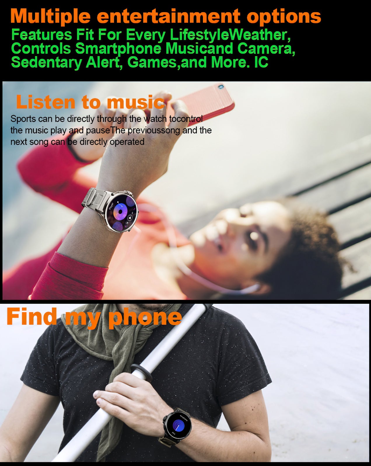 LIGE Big Screen Outdoor Sports Smart Watch Dial Call