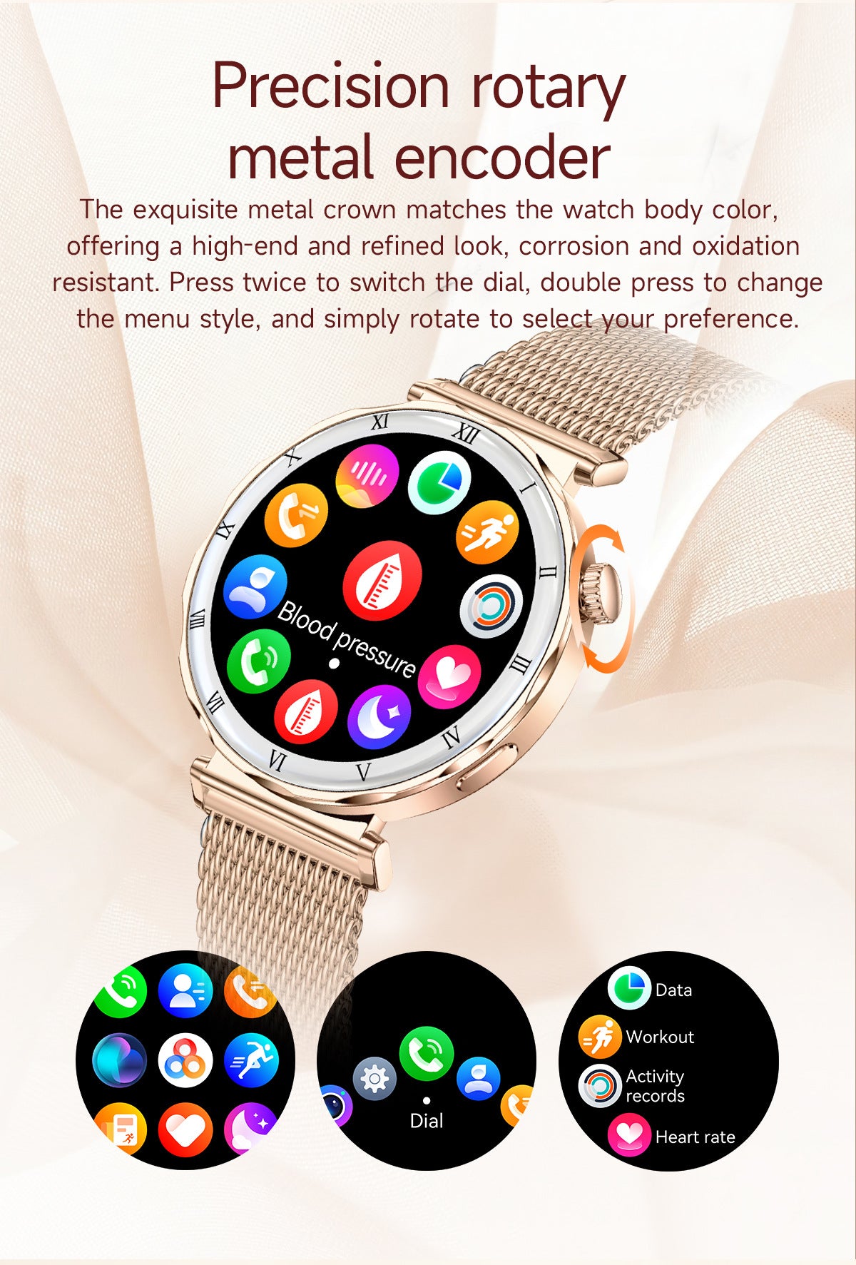 Women Smart Watch, Luxury Diamond Bluetooth Call Smartwatch for Ladies