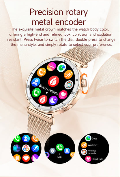 Women Smart Watch, Luxury Diamond Bluetooth Call Smartwatch for Ladies