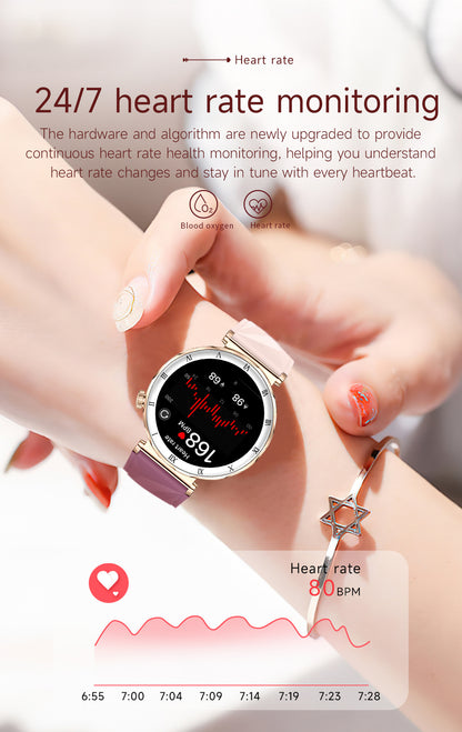 Women Smart Watch, Luxury Diamond Bluetooth Call Smartwatch for Ladies