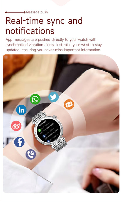 Women Smart Watch, Luxury Diamond Bluetooth Call Smartwatch for Ladies