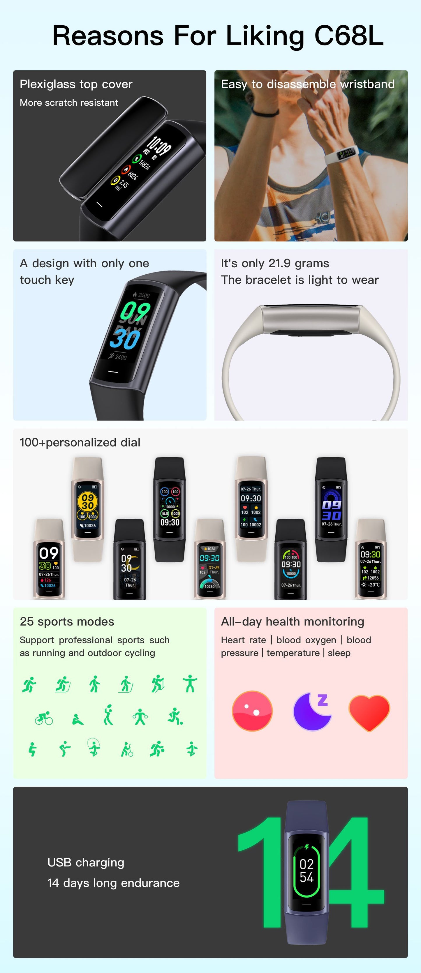 Colorful Replaceable Strap Fitness Tracker Smart Band