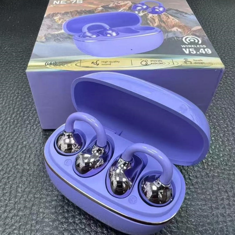 NE-7S Bluetooth 5.49 Open Ear Clip Earbuds Sports Wireless Headphones Long Battery Life