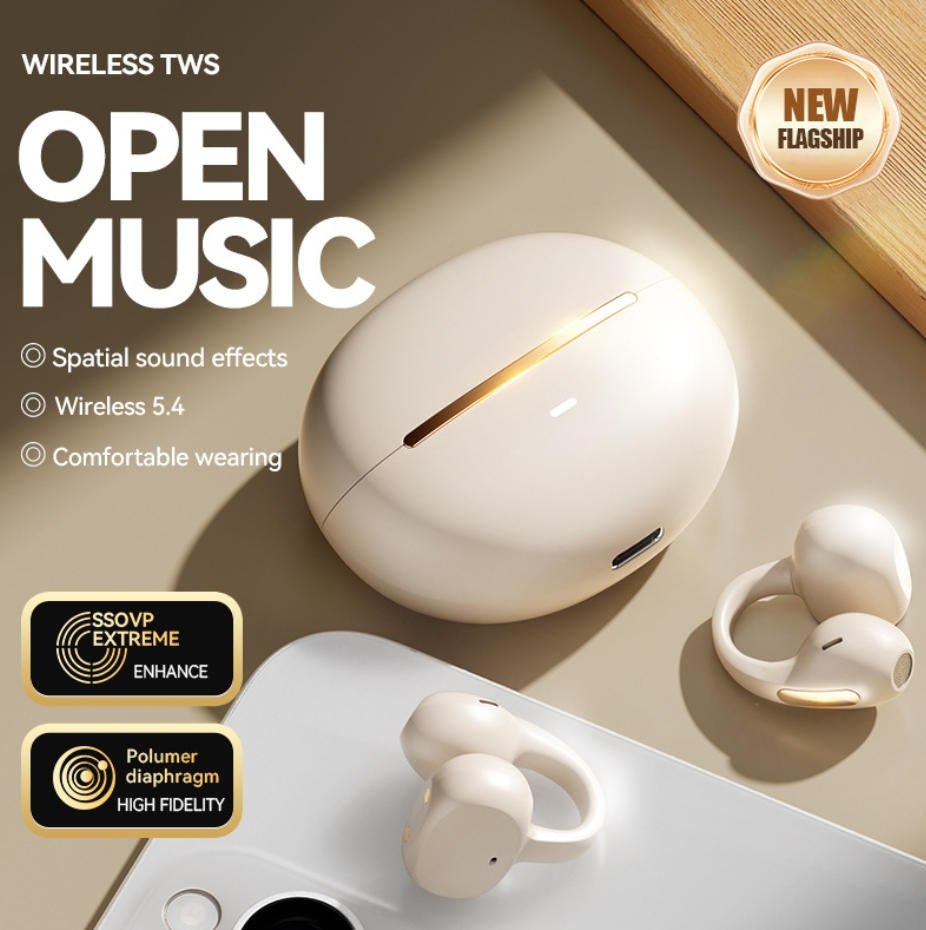 Open Ear Clip TWS Wireless Earbuds ACS Panoramic Surround Sound Bluetooth Sports Headphones