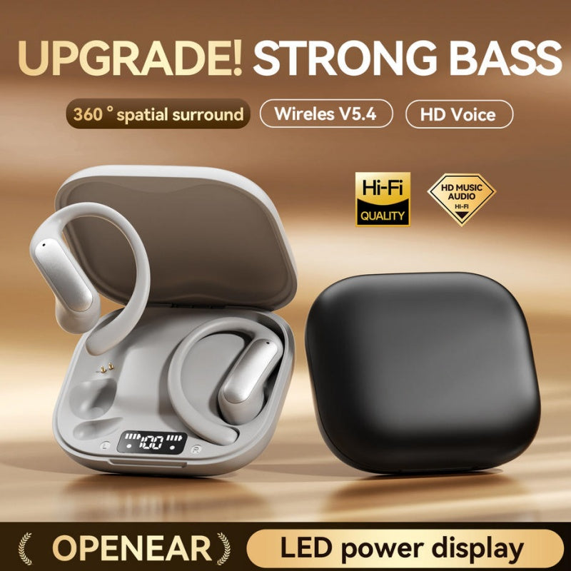 Open Ear Bluetooth Earbuds V5.4 Strong Bass 360 Spatial Surround Headphones