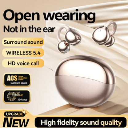 Open Wearing Clip Earbuds Bluetooth 5.4 HiFi Surround Sound Sports Headphones