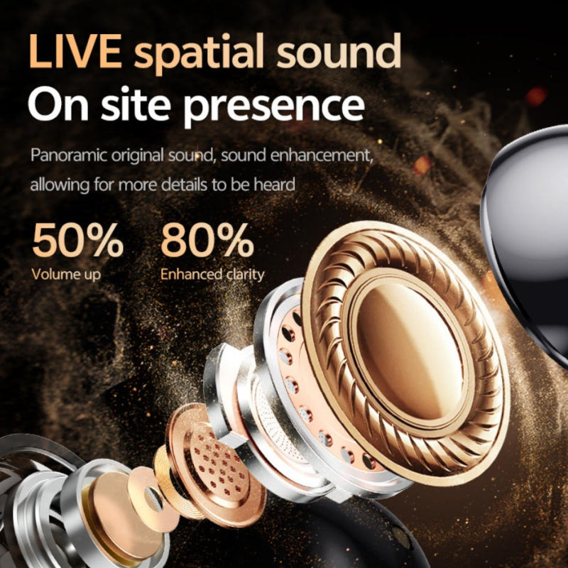Open Wearing Clip Earbuds Bluetooth 5.4 HiFi Surround Sound Sports Headphones