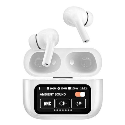 Color Touch Screen ANC Bluetooth Earbuds, Smart Touch Control TWS Wireless Headphones with Lyrics Display