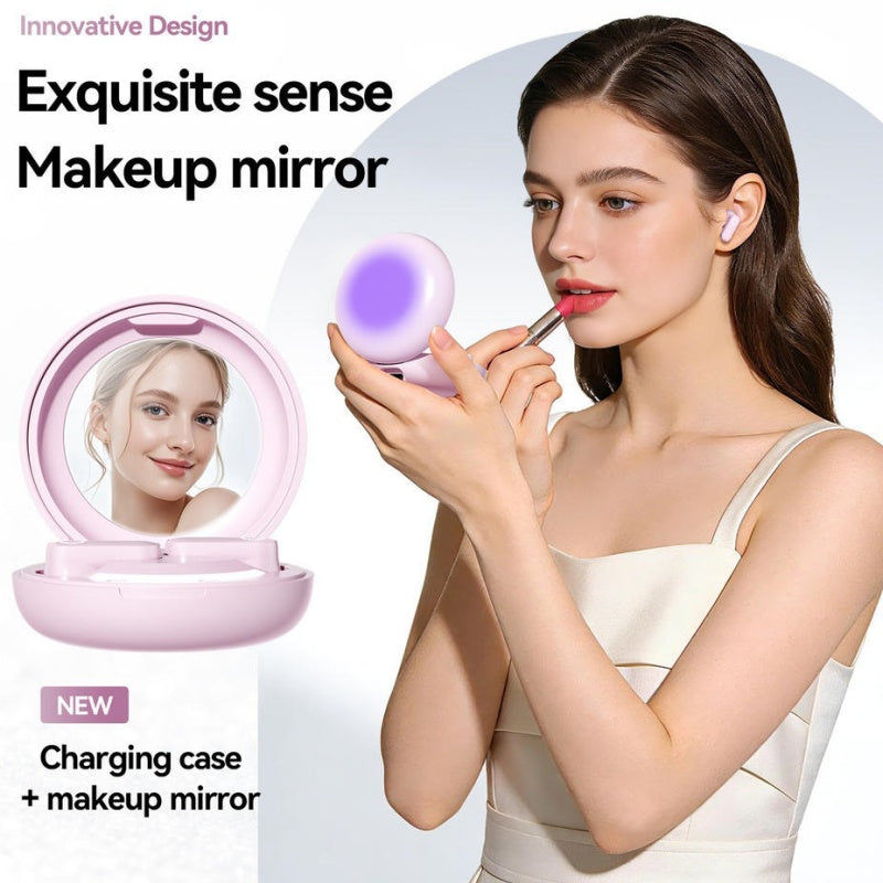 Makeup Mirror Bluetooth Earbuds | Large Sound Field Comfort Wireless Headphones